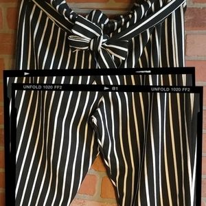 Paperbag Skinny Trousers, black and white